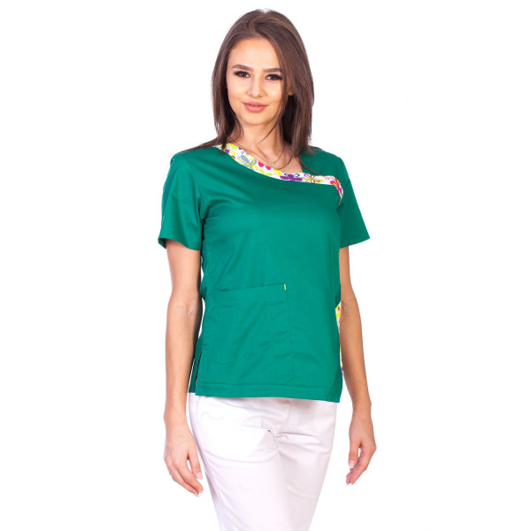 Bluza Imprimata - Green Blossom Fashion Stretch