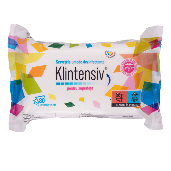 KLINTENSIV® – Servetele umede dezinfectante pentru suprafete x 80 buc