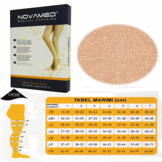 Ciorapi compresivi pana pe coapsa 18-21 mmHg cu varf deschis - Novamed 2